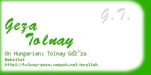 geza tolnay business card